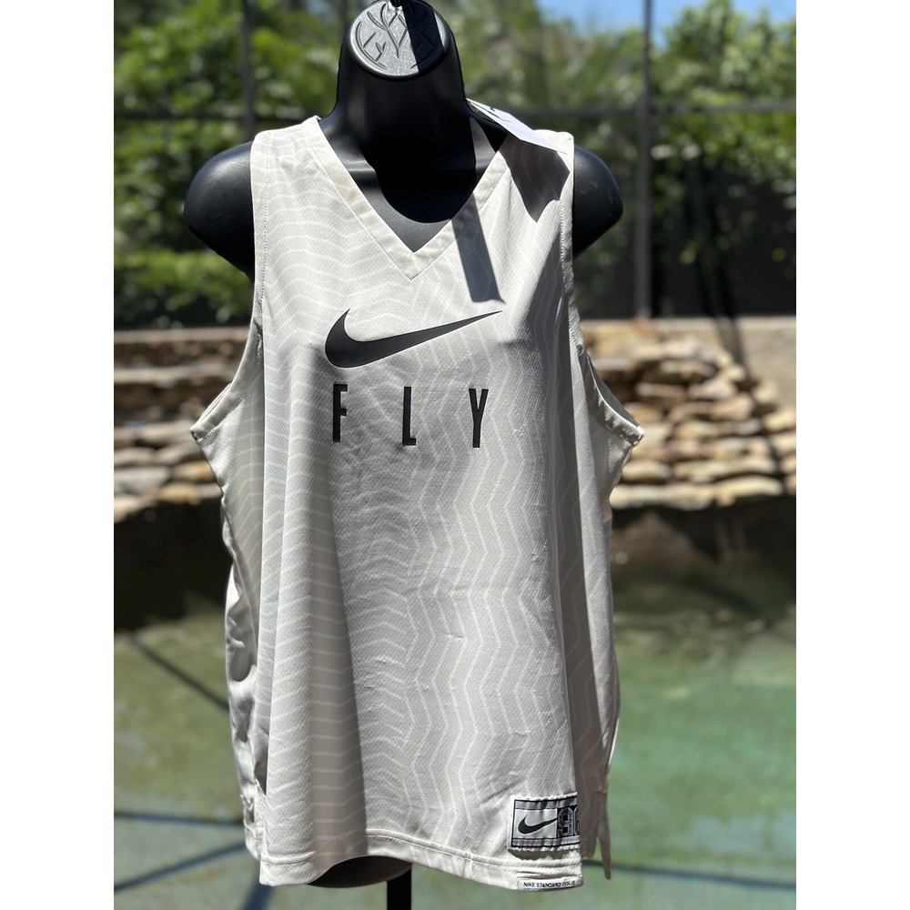 Nike Fly Standard Issue Basketball Jersey White Women L DX0551-133